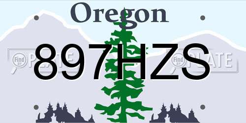 897HZS Oregon License Plate
