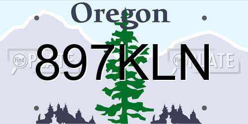 897KLN Oregon License Plate