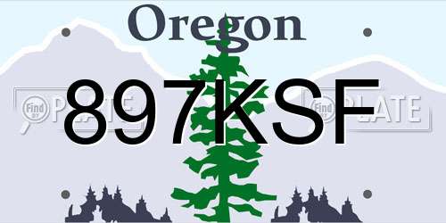 897KSF Oregon License Plate