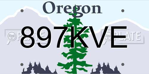 897KVE Oregon License Plate