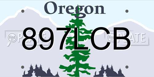 897LCB Oregon License Plate