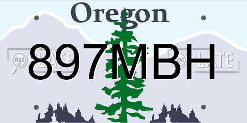897MBH Oregon License Plate
