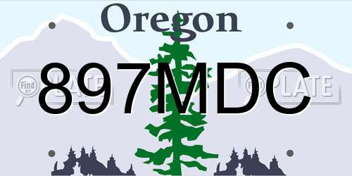 897MDC Oregon License Plate