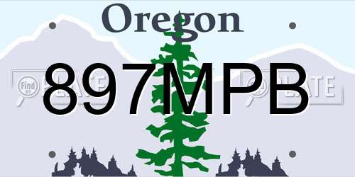 897MPB Oregon License Plate