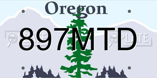 897MTD Oregon License Plate