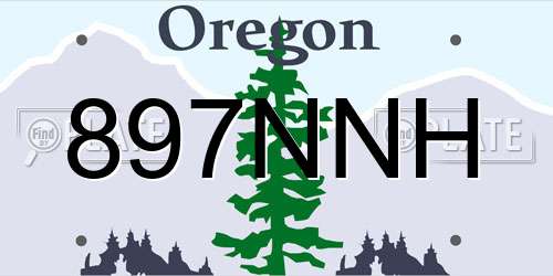 897NNH Oregon License Plate