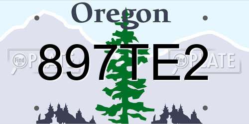 897TE2 Oregon License Plate