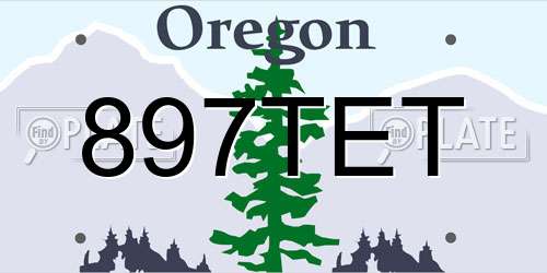 897TET Oregon License Plate