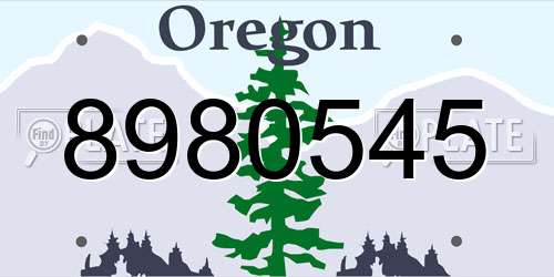 8980545 Oregon License Plate