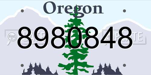 8980848 Oregon License Plate