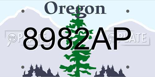 8982AP Oregon License Plate