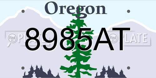 8985AT Oregon License Plate