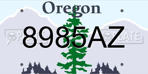 8985AZ Oregon License Plate