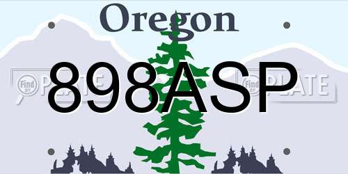 898ASP Oregon License Plate