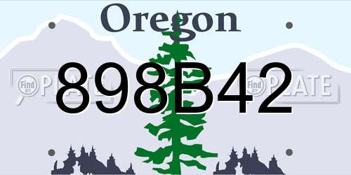 898B42 Oregon License Plate