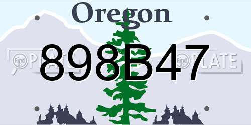 898B47 Oregon License Plate