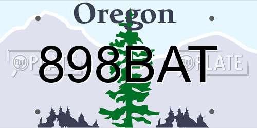 898BAT Oregon License Plate
