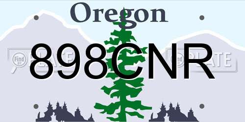 898CNR Oregon License Plate