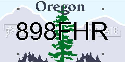 898FHR Oregon License Plate