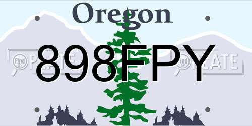 898FPY Oregon License Plate