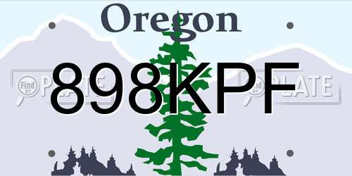 898KPF Oregon License Plate
