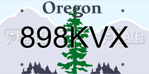 898KVX Oregon License Plate