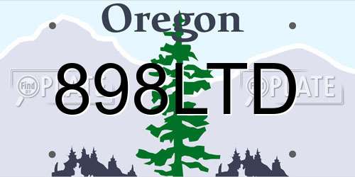 898LTD Oregon License Plate