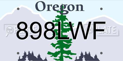 898LWF Oregon License Plate