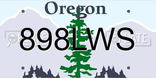 898LWS Oregon License Plate