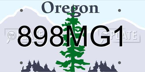 898MG1 Oregon License Plate