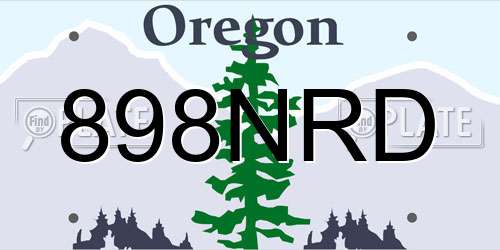 898NRD Oregon License Plate