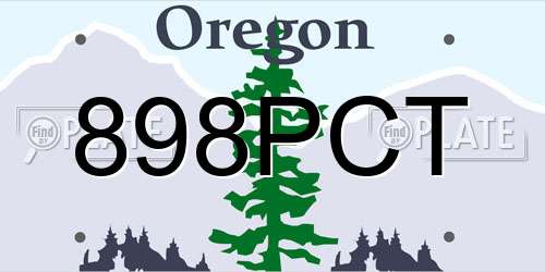 898PCT Oregon License Plate