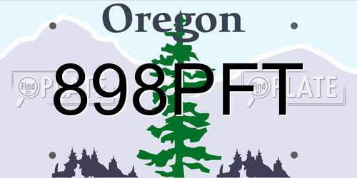 898PFT Oregon License Plate