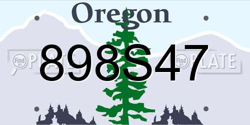 898S47 Oregon License Plate