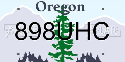 898UHC Oregon License Plate