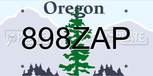 898ZAP Oregon License Plate