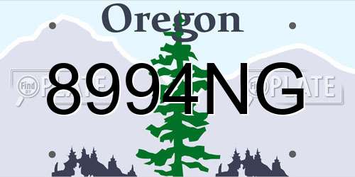 8994NG Oregon License Plate