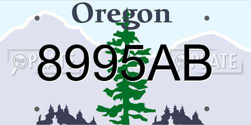 8995AB Oregon License Plate