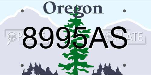 8995AS Oregon License Plate