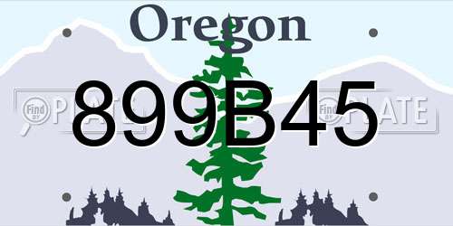 899B45 Oregon License Plate