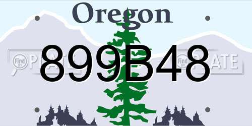 899B48 Oregon License Plate