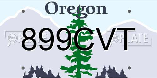 899CVT Oregon License Plate