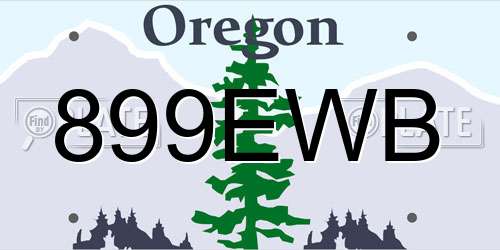 899EWB Oregon License Plate