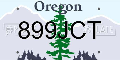 899JCT Oregon License Plate