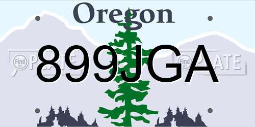 899JGA Oregon License Plate