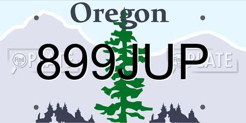 899JUP Oregon License Plate