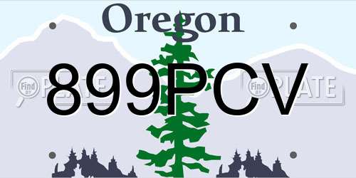 899PCV Oregon License Plate