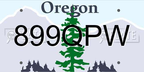 899QPW Oregon License Plate