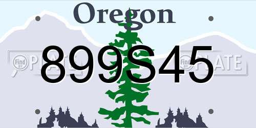 899S45 Oregon License Plate