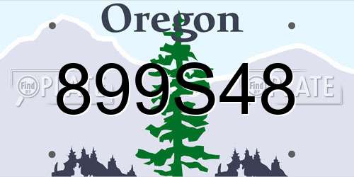 899S48 Oregon License Plate
